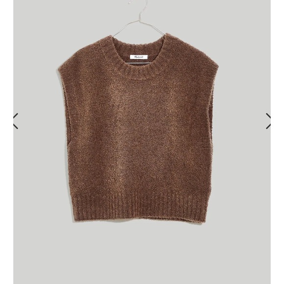 Madewell Boucle Sweater Vest - M (color: heather brownstone) - Picture 4 of 8